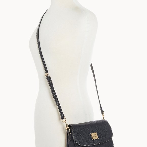 Dooney & Bourke Pebble Grain Crossbody Saddle Bag Black - Picture 5 of 6
